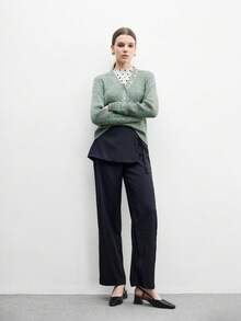 CUCCOO BIZCHIC 女士尖头粗高跟鞋黑色后带时尚简约浅口鞋，优雅适合日常通勤、办公室穿着 - 黑色 - 查看 10
