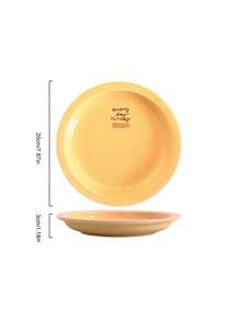 Joivida 1pc Retro English Ceramic Plates Are Suitable For Pasta, Salads, Desserts, Sushi - Multi-Functional Kitchen Tableware, Suitable For Dining, Family Gatherings, Hot Pot, All-Season Accessories, Tableware Sets, Suitable For Student Back-To-School Season/Family Tableware/Festival Gifts - Multicolor - View 10