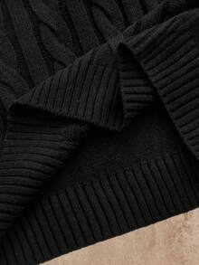 HIMLAND 男士时尚百搭圆领长袖毛衣，秋冬 - 黑色 - 查看 10