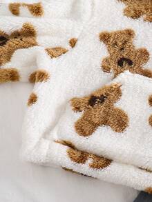 1 Áo nỉ chui đầu cổ đứng cỡ lớn có khóa kéo nửa đầu dành cho bé gái tuổi teen, thường ngày, thu/đông - Cà phê nâu - Xem 3