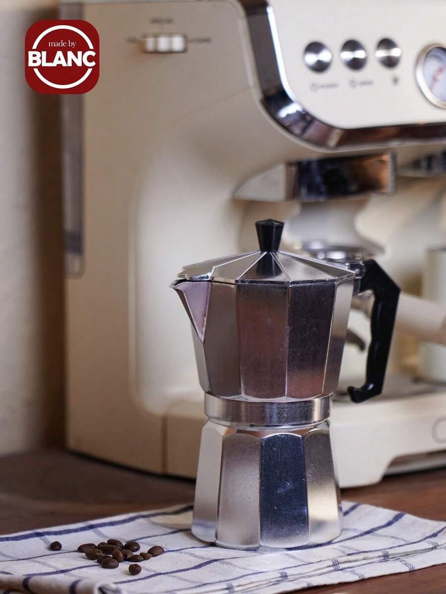 Classic Italian-American Espresso Maker - 10.14oz Aluminum Stovetop Coffee Pot, Manual Operation, Perfect For Home & Restaurant Use Back To School - Silver - View 1