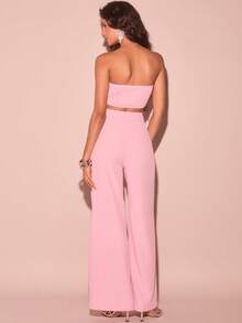 Glamine Bộ vest cổ khăn choàng màu nâu 3 món dành cho nữ, Bộ vest đa năng thường ngày cho nữ, Thích hợp mặc đi làm, đi chơi, đi làm, Bộ vest thường ngày rộng rãi - Hồng - Xem 6