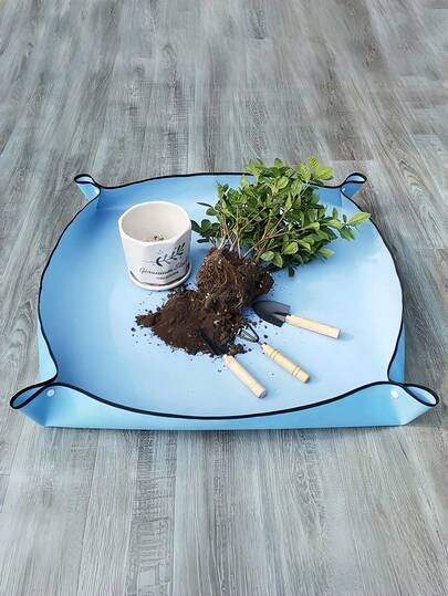 1PC Black Foldable Plant Repotting Mat Waterproof Thickened PE For Indoor Potted Plants Succulent Care Easy Clean Large Pot Cushion