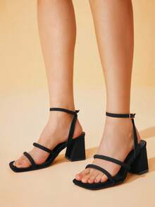 CUCCOO BASICS Women's Solid Color Open Toe High Heel Sandals Spring Shoes Spring Break Easter