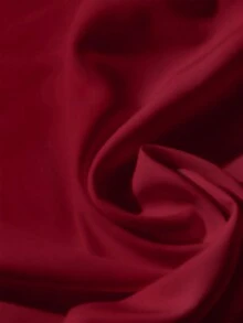 EMERY ROSE Plus Size Solid V-Neck Casual Minimalist Shirt, Suitable For Summer Christmas Fall - Red - View 4