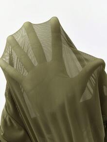 Maija 2025 Nuevo Top de manga larga con cuello alto de malla de unicolor para otoño/invierno, elegante y moderno para uso urbano y diario, versátil y romántico, apto para fiestas de Navidad, Año Nuevo, Acción de Gracias, playa, graduación, moda, vacaciones, adecuado para invitados de boda, anfitriones, citas, fiestas, conciertos, brunch, aeropuerto y múltiples ocasiones