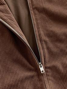 ROMWE MEN Grunge Punk Men's Autumn Zip-Up Collar Pocket Casual Jacket