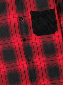 SHEIN Bộ đồ thể thao cho bé trai tuổi teen gồm mũ kẻ caro phối màu và áo khoác cardigan dệt kim, màu đen điểm nhấn đỏ, phù hợp cho mùa thu đông và hoàn hảo cho dịp Giáng sinh, tay dài. - Đỏ - Xem 4