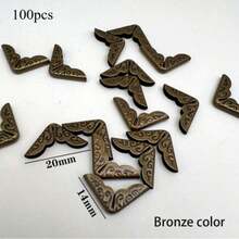 20/50/100个装金属三角护角，复古装饰边角保护器，适用于书籍、剪贴簿、相册、笔记本、文件夹、学校及办公用品，返校季必备，学习用品 - 彩色 - 查看 25