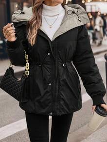 SHEIN Clasi 二合一连帽棉服，舒适的冬季外套 - 彩色 - 查看 8