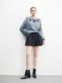 CUCCOO BIZCHIC Women's Pointed Toe Buckle Design Everyday Wear High Heel Fashion Boots - Black - View 9