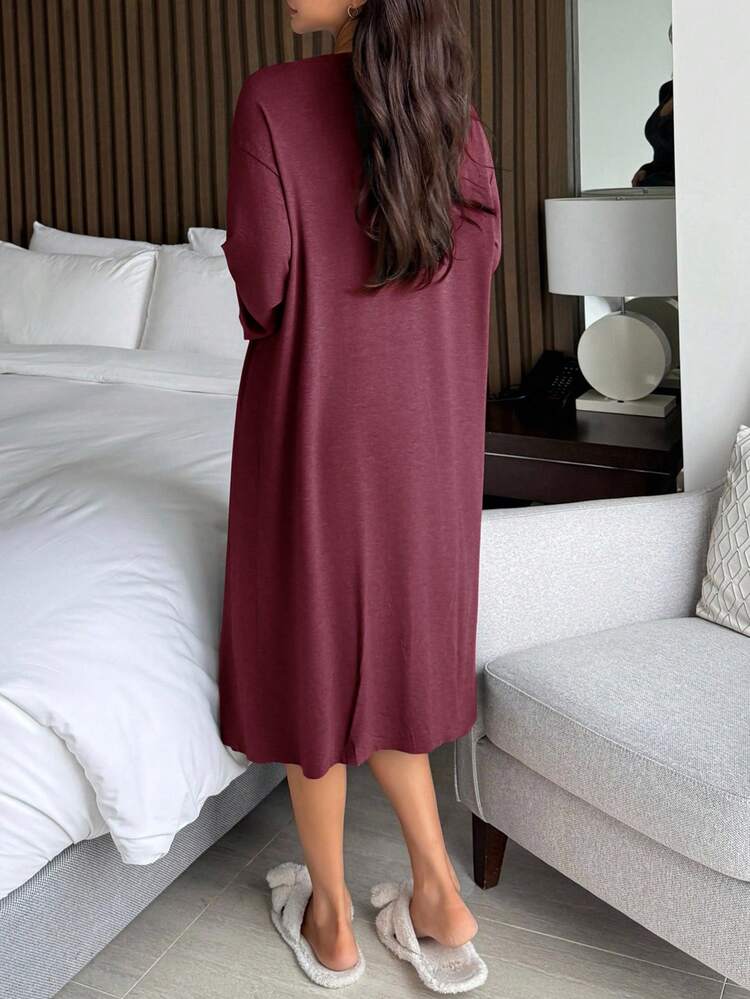 Women's Lace Patchwork Camisole Nightgown & Robe Pajama Set, Winter Clothes