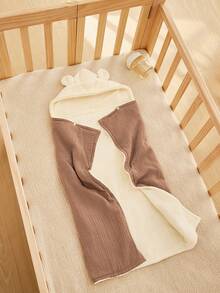 Cozy Pixies 1-Pack Of Thickened Multi-Functional Swaddle Blanket With Bear Ear Design, Can Be Used As A Baby Bath Towel; Soft And Skin-Friendly, Suitable For Bathroom And Stroller, Perfect Gift For Newborn Boys And Girls. - Multicolor - View 6