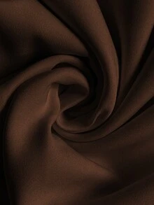 Roveilla Plus Size Women's Elegant Formal Office Commute Casual Vacation Party Vintage Teacher Autumn Middle Eastern Solid Color Round Neck Waist Pleated A-Line Long Sleeve Maxi Dress, Light Yellow Plus Size Brown Dress Chocolate Brown Dress Brown Dress Brown Elegant Dress Women Coffee Brown Dress - Chocolate Brown - View 7