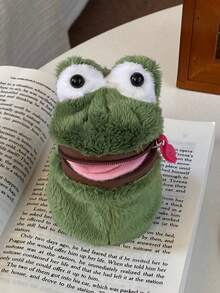 Joivida 1 Porta-moedas de Sapo Fofo de Pelúcia com Chaveiro, Adorável Brinquedo de Pelúcia de Sapo Kawaii com Zíper, Mini Carteira para Meninas e Mulheres, Presente, Acessório de Moda - Verde - Ver 10
