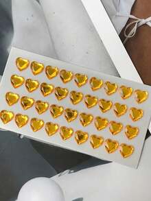 2pcs Pink And White Heart Rhinestone Stickers, Cartoon Princess 3D Crystal Gem Stickers - Multicolor - View 12