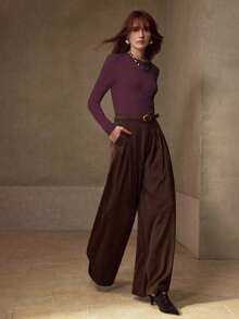 MOTF PREMIUM STRETCHY & SKIN-FRIENDLY SOLID COLOR ROUND NECK SLIM FIT FASHIONABLE LONG SLEEVE VERSATILE WOMEN'S BASE LAYER TOP