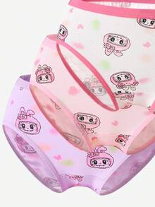 Sparklyn 6条装女童可爱粉色、紫色、紫红色兔子印花棉质内裤 - 彩色 - 查看 8