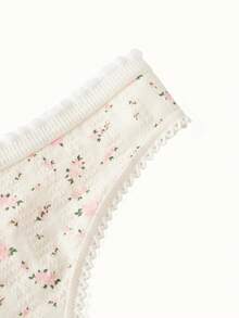 Bonmuse 3条装蕾丝边女士丁字裤，柔软弹力性感内裤，花朵蝴蝶结，可爱丁字裤，撞色细边，俏皮性感内裤，运动休闲，居家性感内裤，四季皆宜，低腰，纯色丁字裤，亮黄色女士丁字裤 - 彩色 - 查看 9