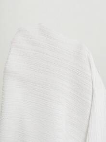 CAJUNI Damen Einfarbiges Kleid mit Umlegekragen und Fledermausärmeln, lässiger Überwurf