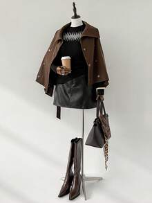 Auralis Plus Size Women's Autumn And Winter Fashion Casual High Elastic Comfortable Daily Hollow Perspective Half Turtleneck Black Slim Pullover Sweater, Basic Base Sweater,Fall Women Clothes,Winter Tops