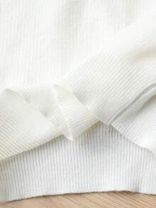 Tween Girls Thick Embroidered Logo Crew Neck Dropped Shoulder Loose Cropped Knit Sweater, Soft & Comfortable, Suitable For Daily, Outdoor, Travel, Vacation, Home, DayTween Girl, And Kids Play Wear Youth Sweaters Girl Sweater Cropped Sweater Cute Plain Sweatshirts For Teens Summer Clothes For Teens Sweater Girl Jumper - Beige - View 12