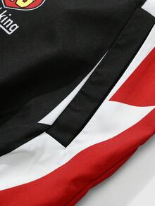 ROMWE MEN Street Life Men's Racing Element Long Sleeve Jacket, Suitable For Autumn/Winter - Multicolor - View 6