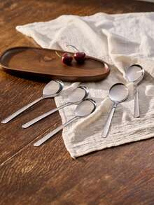 Cirelle 2/5pcs Stainless Steel Hammered Spoon Set - Perfect For Soup, Dining & Kitchen Use