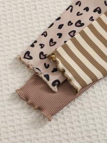 SHEIN 3pcs Baby Girl Peter-Pan Collar Knitted Top, Cute New Spring Autumn