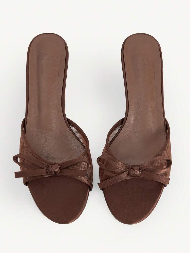 CUCCOO CHICEST Women's Solid Color Open Toe Fashionable Summer Versatile Slip-On Heeled Sandals