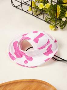 PETSIN 1 pieza Sombrero de sol minimalista y casual con estampado de vaca, sombrero de pesca para mascotas con protección para las orejas - Multicolor - Ver 3
