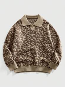 ROMWE MEN Street Life Herren Vintage Stil Langarm Polokragen Pullover - Verschiedenfarbig - Übersicht 3