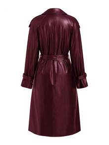 Ellevyn Cortavientos de mujer con estampado de leopardo y forro, ligero y adecuado para otoño/invierno - Burdeos - Ver 7