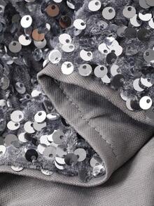 DAZY 女士亮片休闲短裤，韩式嘉年华风格 - 灰色 - 查看 7