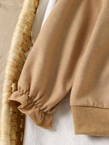 女婴樱桃印花彼得潘领长袖运动衫和喇叭裤套装 - 彩色 - 查看 5