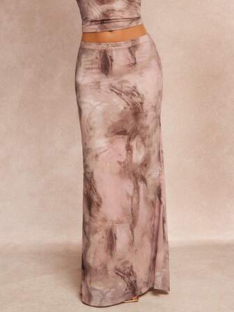 Silquee Falda minimalista estampada para mujer