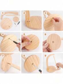Cirelle 1 pezzo Avvolgitore manuale classico in legno per filati, porta-filato in lana, scaffale di stoccaggio per filato di cashmere, strumento di rotazione per l'avvolgimento dei filati, accessorio perfetto per il fai-da-te, il ricamo e l'uncinetto - Multicolore - Visualizzare 10