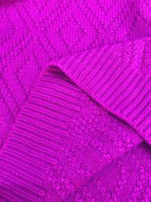 SHEIN LUNE 女式休闲落肩针织毛衣裙，秋冬 - 淡紫色 - 查看 6