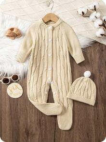 SHEIN Bộ đồ liền thân dệt kim họa tiết hoa dây xoắn màu be dễ thương cho bé trai, mềm mại và thoải mái, thích hợp mặc hàng ngày, đi chơi, du lịch, nghỉ mát, ở nhà, nhà trẻ, mùa thu/đông, giáng sinh, trở lại trường, tiệc tùng, phối đồ - Màu Khaki - Xem 7