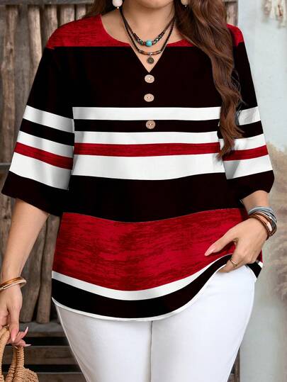 Mellowie 大码休闲简约衬衫，适合夏季穿着