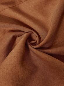 EMERY ROSE Plus Size Women's Solid Color Linen-Like Lace Patchwork Long Sleeve Round Neck Ruffle Retro Elegant Casual Blouse