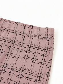 Ellevyn Women's Elegant Plaid Lapel Neck Long Sleeve Jacket And Pants Suit, Graceful For Party And Evening Wear, Autumn/Winter Fall Women Clothes Office Outfits For Women - Pink - View 4
