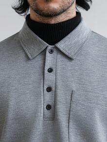 HUEFORM Męska, swobodna, jednokolorowa bluza zapinana na guziki i skrócona wersja. Elastyczny materiał podkreśla figurę i nadaje się do noszenia zarówno na zewnątrz, jak i wewnątrz. Bluzka męska z długim rękawem. - Ciemnoszary - Zobacz 3