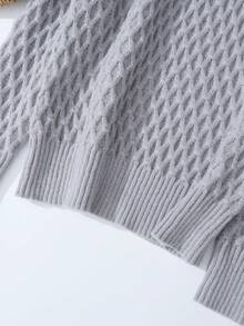 GlowEve Women's Casual Knit Sweater, Versatile Fashion For Autumn/Winter - Light Grey - View 5