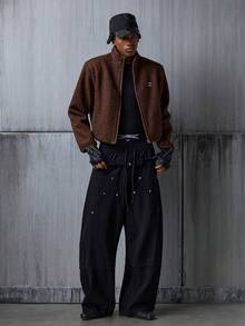 NEON BLANC Men's Casual Zip-Up Sherpa Fleece Long Sleeve Jacket, Autumn/Winter,Fleece - Burgundy - View 7