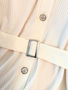 Franclia 女士优雅知性长袖开衫和裤子两件套，秋冬 - 卡其色 - 查看 5