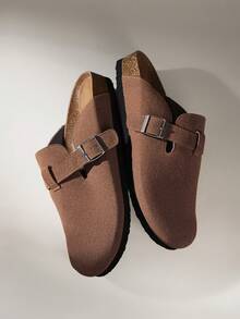 Solecia 男士厚底一脚蹬穆勒拖鞋，封闭式趾部露跟勃肯鞋 - 咖啡棕 - 查看 6