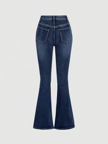 SHEIN Girlism Teen Girls' Casual Everyday Commute Versatile Flare Leg Jeans