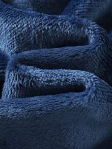 SHEIN Newborn Baby Boy Cute Fluffy Letter Pattern Blue Hooded Robe Sleepwear Baby Boy Bathrobe