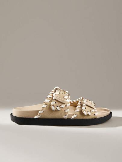 Solecia 手工缝制厚底双扣休闲凉鞋